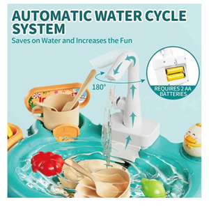 اسباب بازی سینک ظرفشویی و سرسره ماهی آبی Dream Play Pool 2 in 1_اسباب بازی
